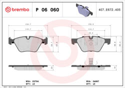 BREMBO Set placute frana BREMBO P06060