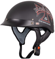 W-Tec Motoros bukósisak W-TEC Black Heart V531 Iron Cross DOT jóváhagyás, levehető napellenző, puha bélés S (55-56) fekete