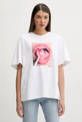 Fiorucci tricou din bumbac Lollipop Mouth Print Boxy T-Shirt PPYA-TSD0IA_00X (U02SPTSH103CJ01WH09)