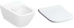 Geberit Készlet WC csésze Geberit Smyle 500.208. 01.1, WC ülőke Geberit Smyle Square 500.240. 01.1