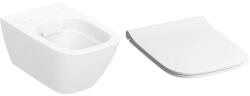 Geberit Készlet WC csésze Geberit Smyle Square 500.208. 01.8, WC ülőke Geberit Smyle Square 500.240. 01.1