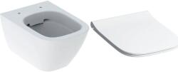 Geberit Készlet WC csésze Geberit Smyle Square 500.379. 01.8, WC ülőke Geberit Smyle Square 500.240. 01.1