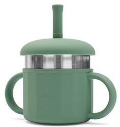 New Baby Cană din silicon pentru copii 2 în 1 verde (56991)