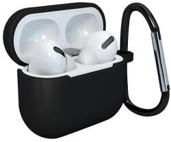 Hurtel Apple AirPods 3 puha szilikon fülhallgató tok + kapocs, fekete (D tok)