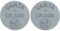 VARTA CR2430 lítium gombelem, 3 V, 280 mA, 2 db, Varta BR2430, DL2430, ECR2430, KCR2430, KL2430, KECR2430, LM2430 (6430101402) (6430101402)