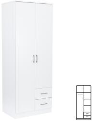 Leziter Miami gardróbszekrény 80x205 cm fehér-fehér (LMGSZ80FF) - arkibau