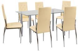 Leziter Lina 6+1 étkező garnitúra bézs (LUA140W_DC-002-Beige_6) - arkibau