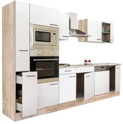 Leziter Yorki 310 konyhabútor sonoma tölgy korpusz, selyemfényű fehér fronttal (L310STFH) - arkibau