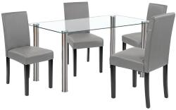 Leziter Cadiz 4+1 étkező garnitúra fehér-szürke (LUA140W_LKE-GR_4) - arkibau