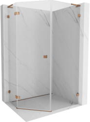 Mexen Lunar L cabină de duș pentagonală batantă stânga 90 x 100 cm, transparentă, aur roz - 831L-090L-100P-60-00-L (831L-090L-100P-60-00-L)