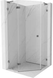 Mexen Lunar L cabina de duș pentagonală pivotantă stânga 80 x 80 cm, transparent, gun metal - 831L-080L-080P-95-00-L (831L-080L-080P-95-00-L)