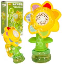  Akkus automata buborékfújó virág alakú, zöld, LED, zene, 3+