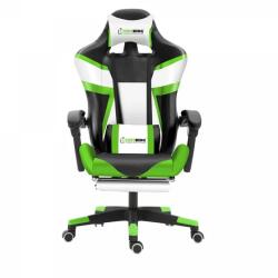 Herzberg Herzberg HG-8082 triszínű zöld gamer és irodai szék lábtartóval, dönthető (HG-8082-GRN)