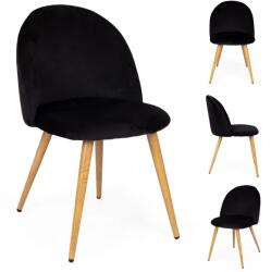 Fekete velúr kárpitozott szék fém lábbal, skandináv design, 120 kg (ALGO##11575578316)