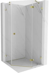 Mexen Lunar cabină de duș pentagonală pivotantă dreapta 80 x 80 cm, transparent, auriu - 831-080P-080L-50-00-P (831-080P-080L-50-00-P)