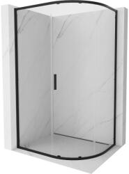 Mexen Exo cabină de duș semicirculară asimetrică glisantă 90 x 80 cm, transparentă, neagră - 8131-090-080-70-00 (8131-090-080-70-00)