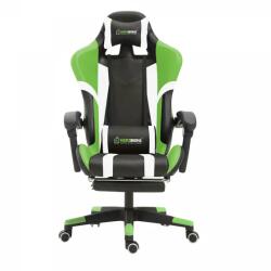 Herzberg Ergonomikus tri-color gamer és irodai szék lábtartóval, zöld, 120 kg (HG-8083-GRN)