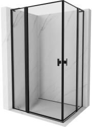 Mexen Mist L Duo cabină de duș pivotantă 120 x 110 cm, cadru negru, negru - 8A4L-120L-110P-70-70 (8A4L-120L-110P-70-70)