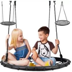 Malatec Fészekhinta, 100 cm ülőfelület, 150 kg teherbírás, állítható kötél, fekete (00023513)