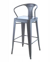  Ezüst loft bárszék, fém vázzal, háttámlás, 107 cm (ALGO##13302980491)