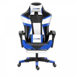 Herzberg Ergonomikus fekete-kék gamer/irodai szék, dönthető 90-140°, lábtartóval, 120 kg (HG-8082-BLU)