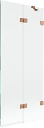 Mexen Lunar paravan de cadă cu 2 aripi dreapta 80 x 150 cm, transparent, cupru periat - 897-080-100-65-00-P (897-080-100-65-00-P)