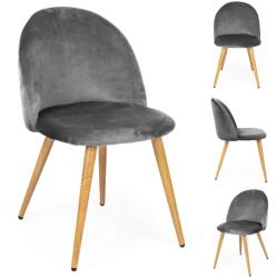 Szürke velúr kárpitozott étkező- és irodaszék fém lábakkal, 78 cm (ALGO##11575618808)