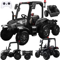 Jokomisiada Elektromos 4x4 traktor utánfutóval, LED fényekkel és távirányítóval (20824)