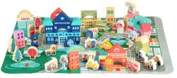 Eco Toys Fa városi építőjáték szőnyeggel, 121 db, 3+ éves gyerekeknek (MA427)