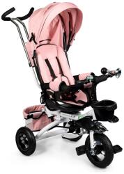 ECOTOYS 360°-ban forgatható üléses rózsaszín tricikli napellenzővel, acélvázas, 12 hó+ (JM-068-17 PINK)