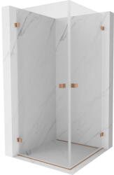 Mexen Lunar-B Duo cabină de duș cu balamale 85 x 85 cm, transparent, cupru periat - 832-085L-085P-65-00 (832-085L-085P-65-00)