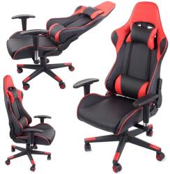 Piros gamer vödörüléses forgószék, 2D karfákkal, 160° döntéssel, 180 kg (01610_CZE)