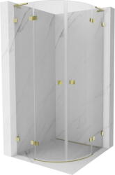 Mexen Lunar L cabină de duș semicirculară cu deschidere batantă 100 x 100 cm, transparentă, auriu - 833L-100L-100P-50-00 (833L-100L-100P-50-00)