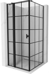 Mexen Mist T cabină de duș cu ușă rabatabilă stânga 110 x 110 cm, grilaj negru, negru - 8A4T-110-110-70-77-L (8A4T-110-110-70-77-L)