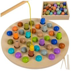 Kruzzel Mágneses horgászjáték fából, 22×22 cm, 9 db hallal és tartozékokkal (00022410)