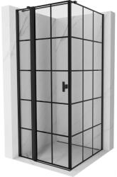 Mexen Mist T cabina de duș pivotantă stânga 75 x 75 cm, grilaj negru, negru - 8A4T-075-075-70-77-L (8A4T-075-075-70-77-L)