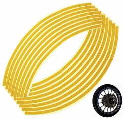  Sárga 16-18&apos; &apos; fényvisszaverő felni matrica szett, 8 mm, 16 db (AG555D)