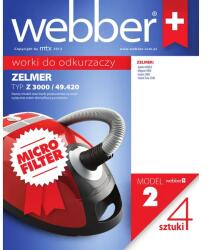 Zelmer 3000 porszívó porzsák szett, 4 db mikroszűrős zsák + 2 filter
