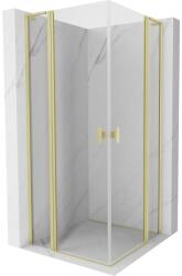 Mexen Mist L Cabină de duș Duo cu uși batante 90 x 90 cm, transparentă, auriu periat - 8A4L-090-090-55-00 (8A4L-090-090-55-00)