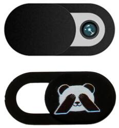  2 db ultravékony, panda mintás fekete laptop webkamera takaró 20×9 mm (AK324A)