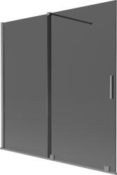 Mexen Velar paravan de cadă de 2 panouri glisante 160 x 150 cm, grafit, metal armat - 896-160-000-41-95 (896-160-000-41-95)