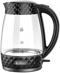 Eldom Vezeték nélküli üveg vízforraló 1, 7 l 2200 W, fekete, LED világítással (05C480C)