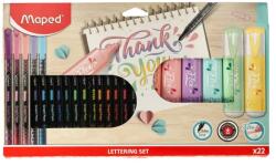 Maped lettering készlet 22 db: 6 Flex kihúzó + 16 Graph’Peps tűfilc