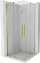 Mexen Velar L Duo cabină de duș glisantă 90 x 90 cm, transparentă, aurie periată - 871-090-090-02-03-55 (871-090-090-02-03-55)
