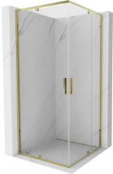 Mexen Exo-R Duo cabina de duș pătrată cu ușă batantă 100 x 100 cm, transparentă, aurie - 8110-100-100-50-00 (8110-100-100-50-00)