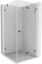 Mexen Lunar-F cabină de duș pliabilă dreaptă 80 x 80 cm, transparentă, aur roz - 836-080-080-60-00-P (836-080-080-60-00-P)