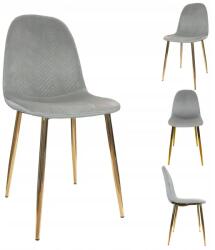 Salerno szürke velúr kárpitozott étkezőszék fém lábakkal, 92 cm (ALGO##12273058950)