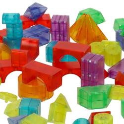 Mágneses 3D építőkocka készlet világító elemekkel, 32 db, 3+