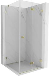 Mexen Lunar-F cabină de duș pliabilă dreapta 80 x 80 cm, transparentă, aurie - 836-080-080-50-00-P (836-080-080-50-00-P)