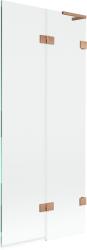 Mexen Lunar L paravan pentru cadă cu 2 canaturi dreapta 80 x 150 cm, transparent, cupru periat - 897L-080-100-65-00-P (897L-080-100-65-00-P)